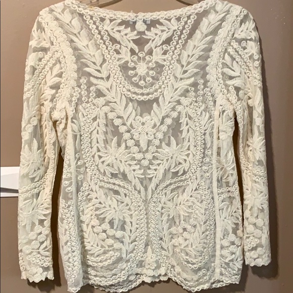 Express SP Simply Beautiful White Lace Top - Picture 3 of 7